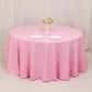 120" Pink Seamless Premium Polyester Round Tablecloth - 220GSM for 5 Foot Table With Floor-Length Drop