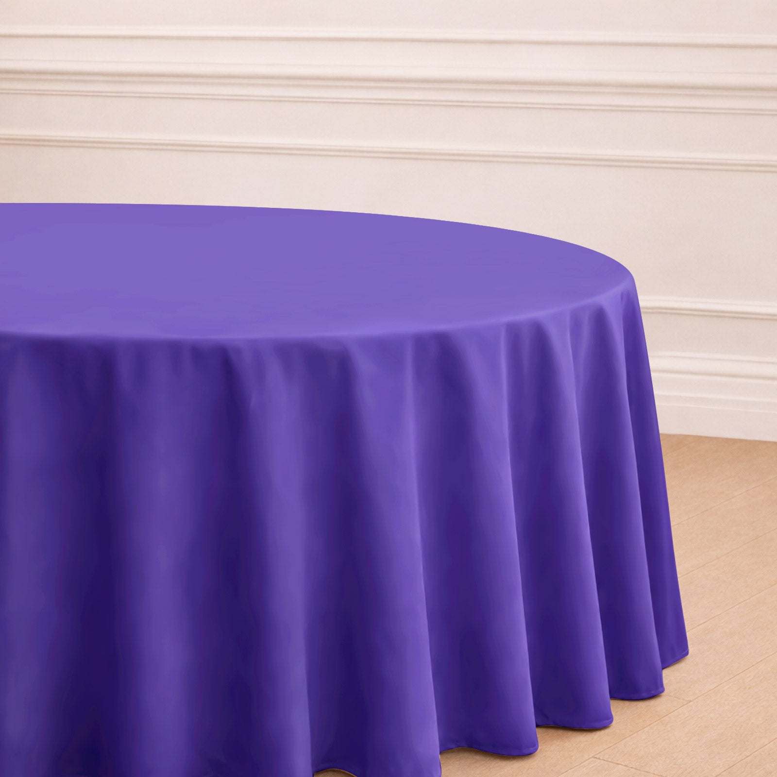 120" Purple Seamless Polyester Round Tablecloth