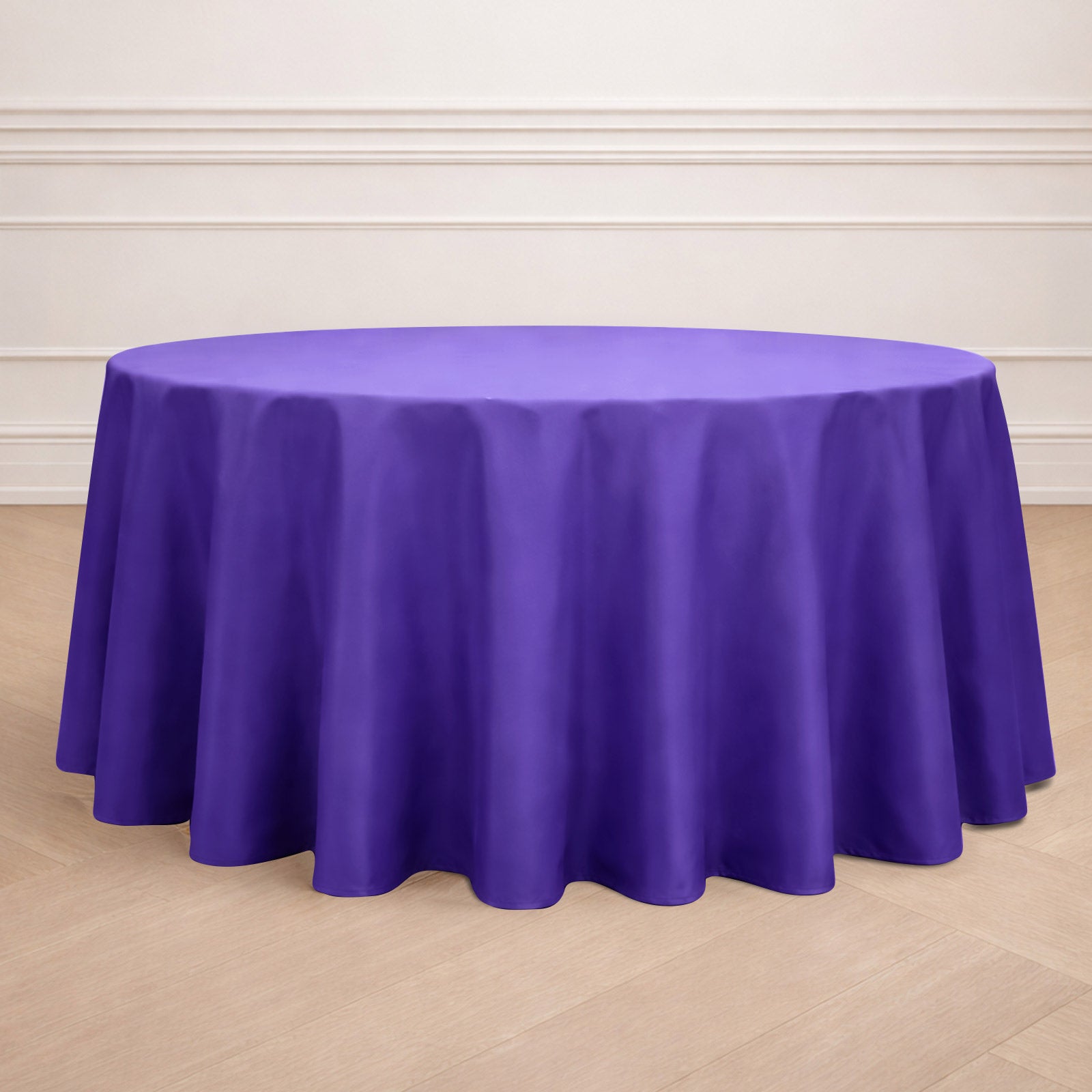 Purple round tablecloth, 120 inches, seamless polyester.