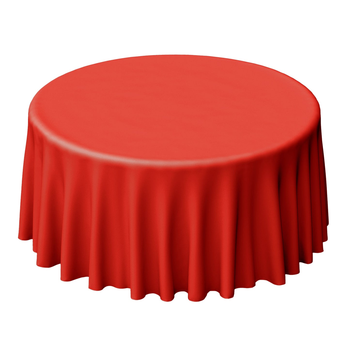 120" Red Seamless Polyester Round Tablecloth