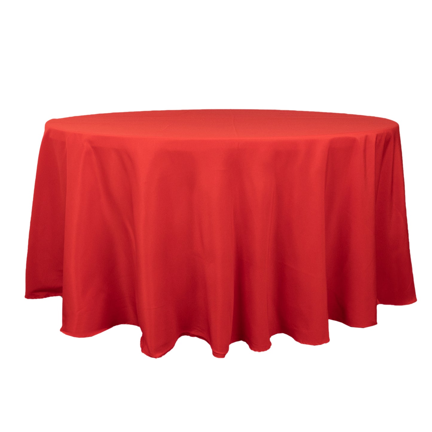 120" Red Seamless Premium Polyester Round Tablecloth - 220GSM