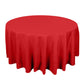 120" Red Seamless Premium Polyester Round Tablecloth - 220GSM