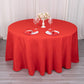 120" Red Seamless Premium Polyester Round Tablecloth - 220GSM