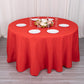 120" Red Seamless Premium Polyester Round Tablecloth - 220GSM