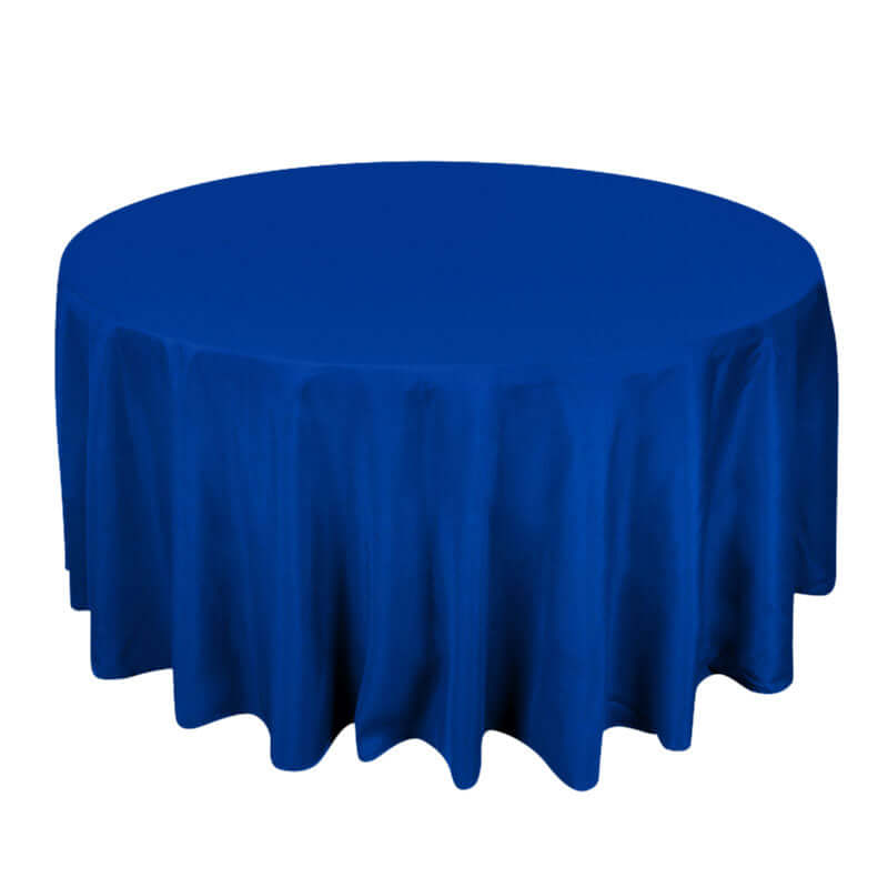 120inch Royal Blue 200 GSM Seamless Premium Polyester Round Tablecloth