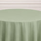 Sage green seamless round tablecloth for elegant table settings.