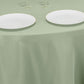 120" Sage Green Seamless Premium Polyester Round Tablecloth - 220GSM for 5 Foot Table With Floor-Length Drop