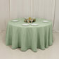 120" Sage Green Seamless Premium Polyester Round Tablecloth - 220GSM for 5 Foot Table With Floor-Length Drop