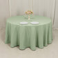 120" Sage Green Seamless Premium Polyester Round Tablecloth - 220GSM for 5 Foot Table With Floor-Length Drop