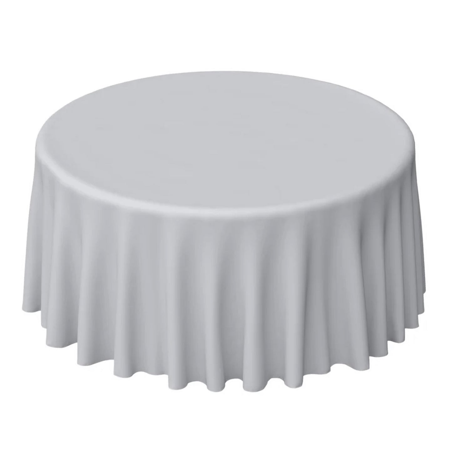 120inches Silver Polyester Round Tablecloth
