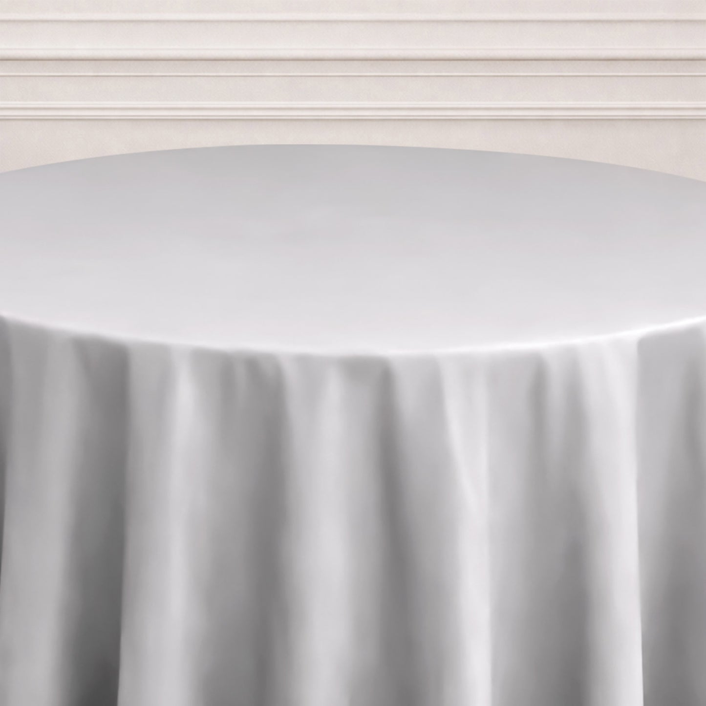 120" Silver Seamless Polyester Round Tablecloth