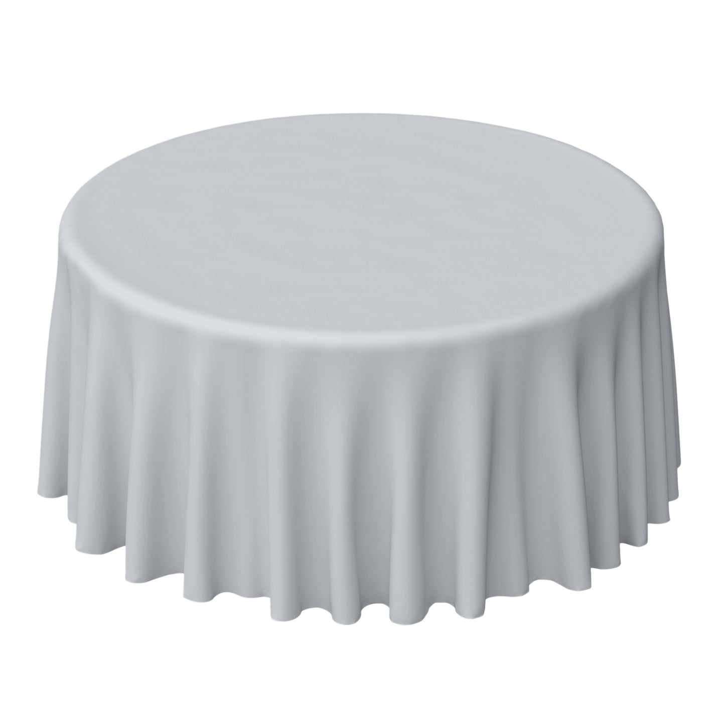 120inches Silver Polyester Round Tablecloth