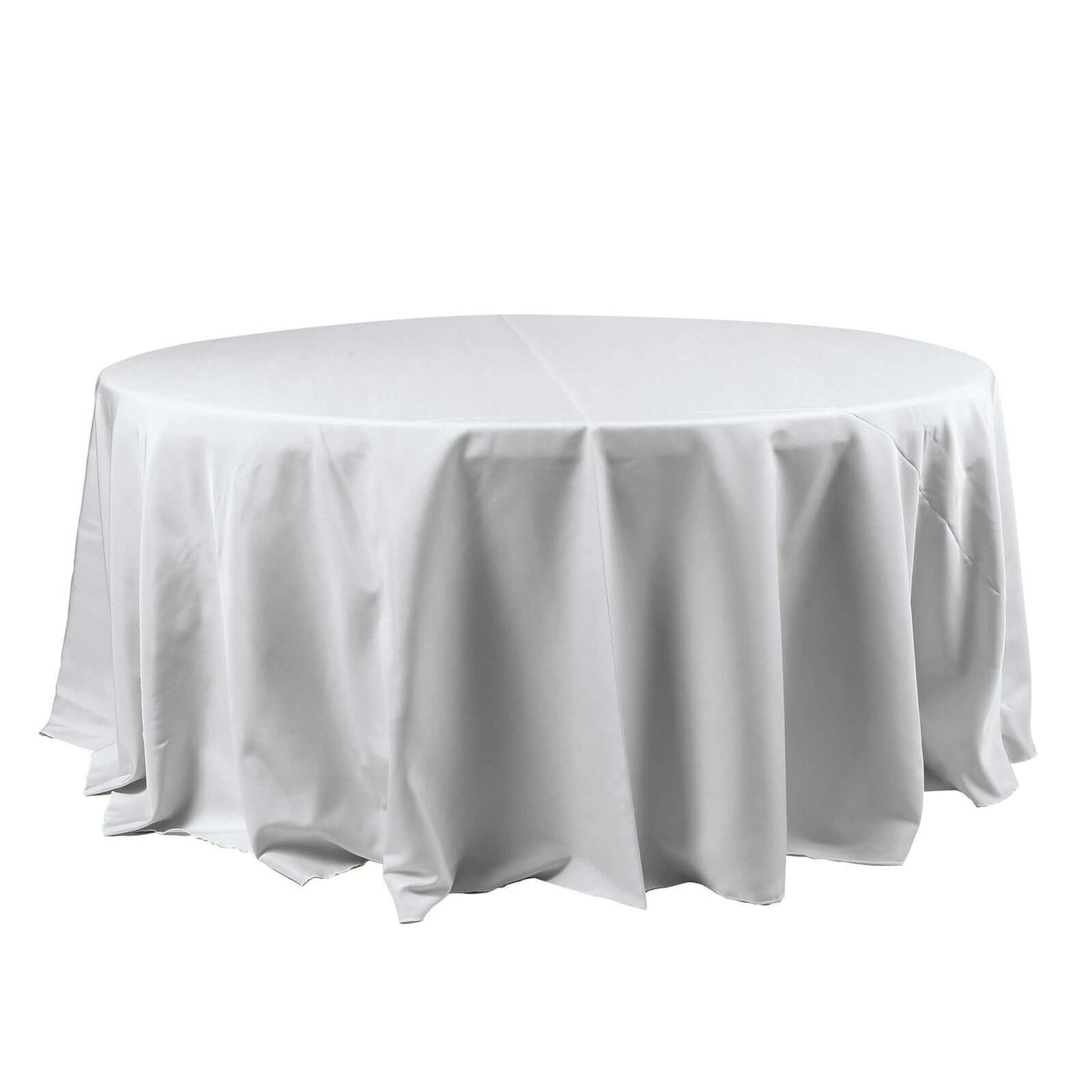 120inches Silver Polyester Round Tablecloth