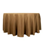 Taupe seamless round polyester tablecloth, 120 inches.