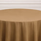 Taupe round tablecloth for elegant table settings.