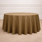 Taupe seamless round tablecloth for elegant table settings.