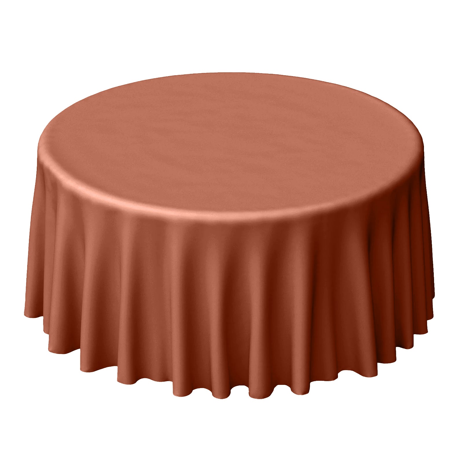 Polyester Round Tablecloth Terracotta 120 Inch