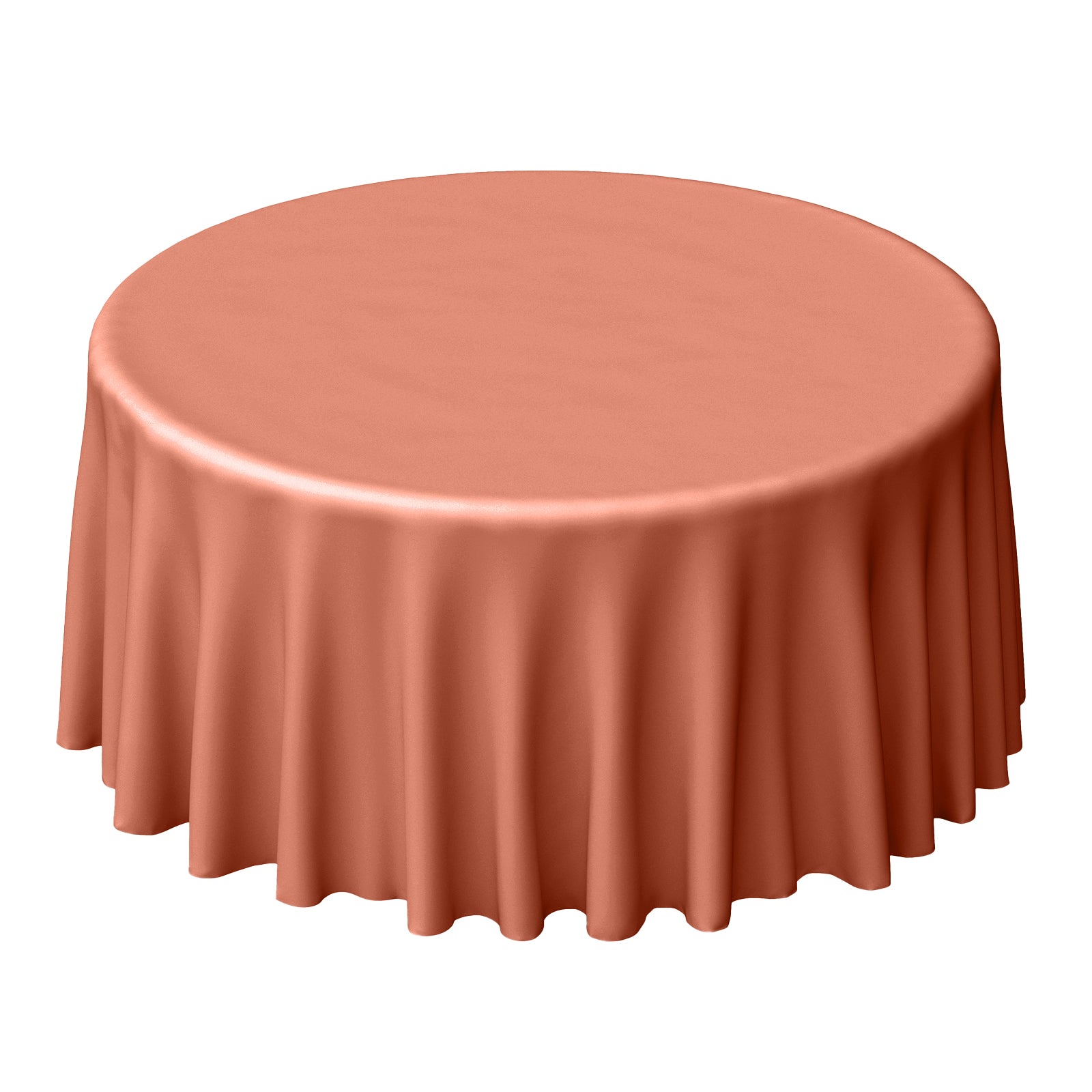 Polyester Terracotta 120 Inch Round Tablecloth