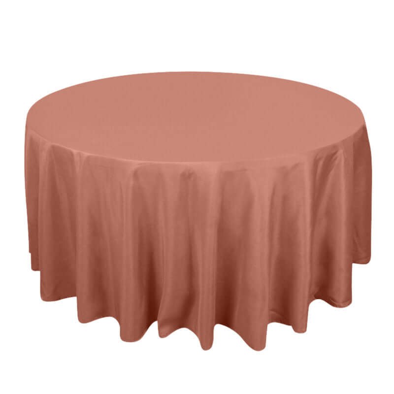 120inch Terracotta 200 GSM Seamless Premium Polyester Round Tablecloth