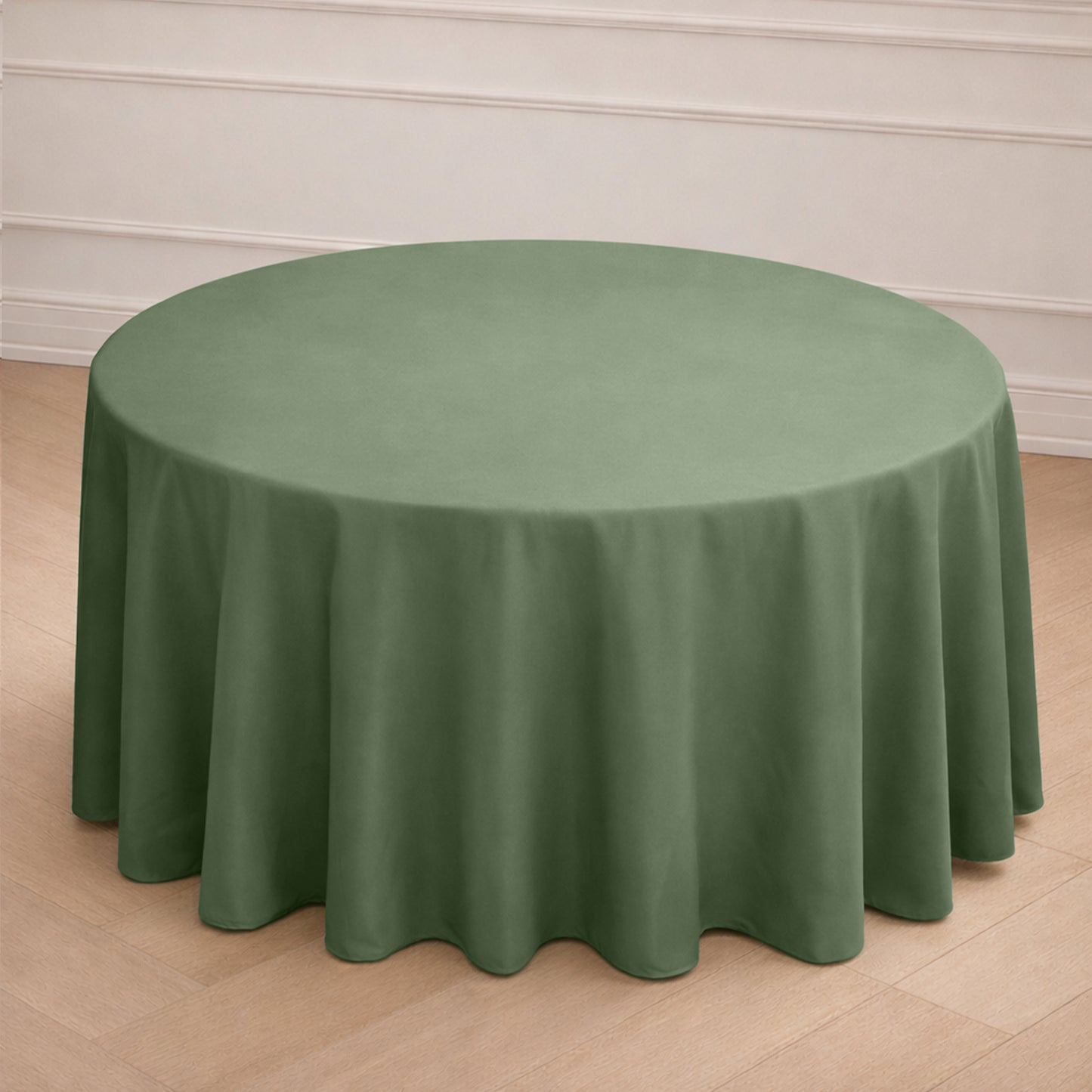 120" Olive Green Polyester Round Tablecloth