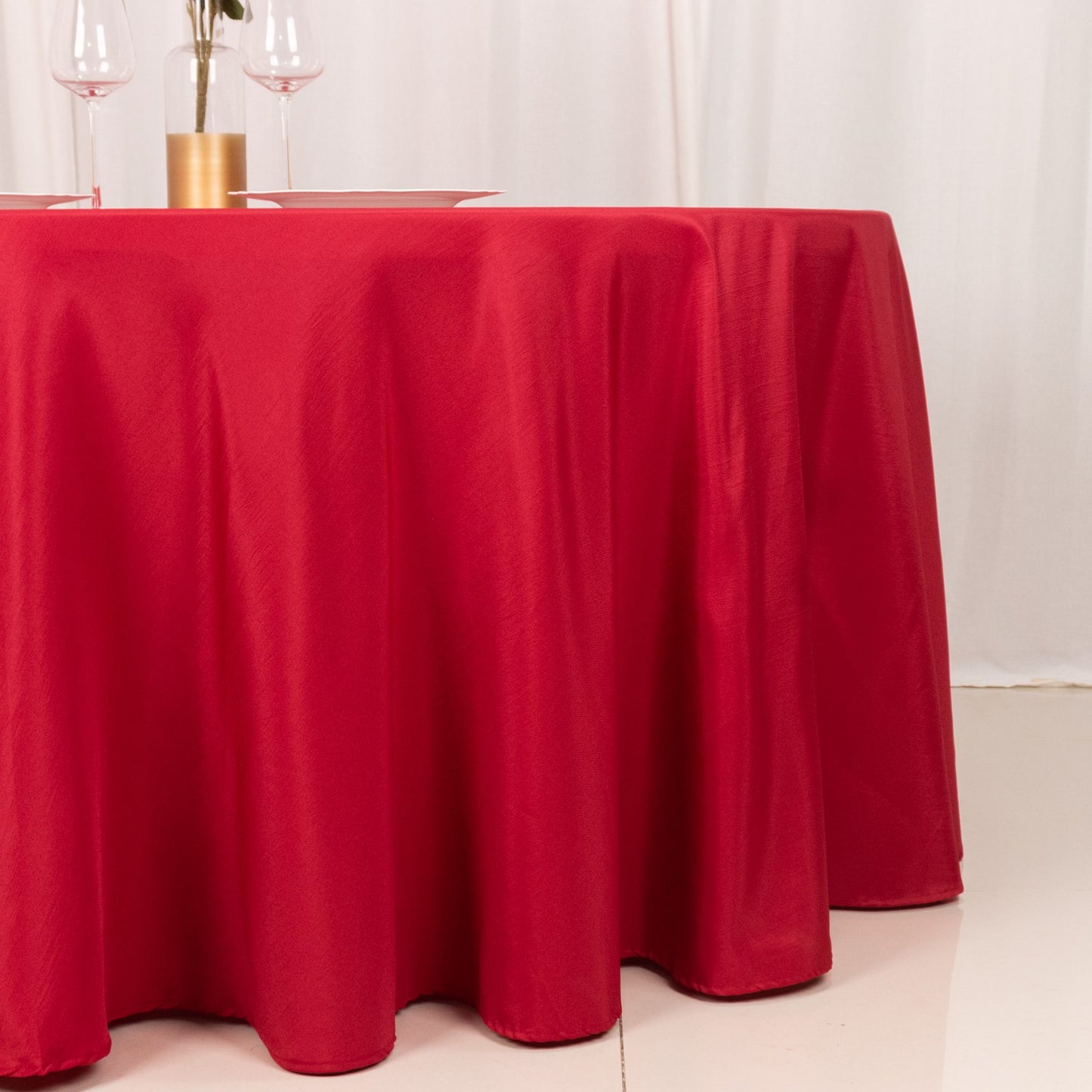 120" Wine Seamless Polyester Round Tablecloth