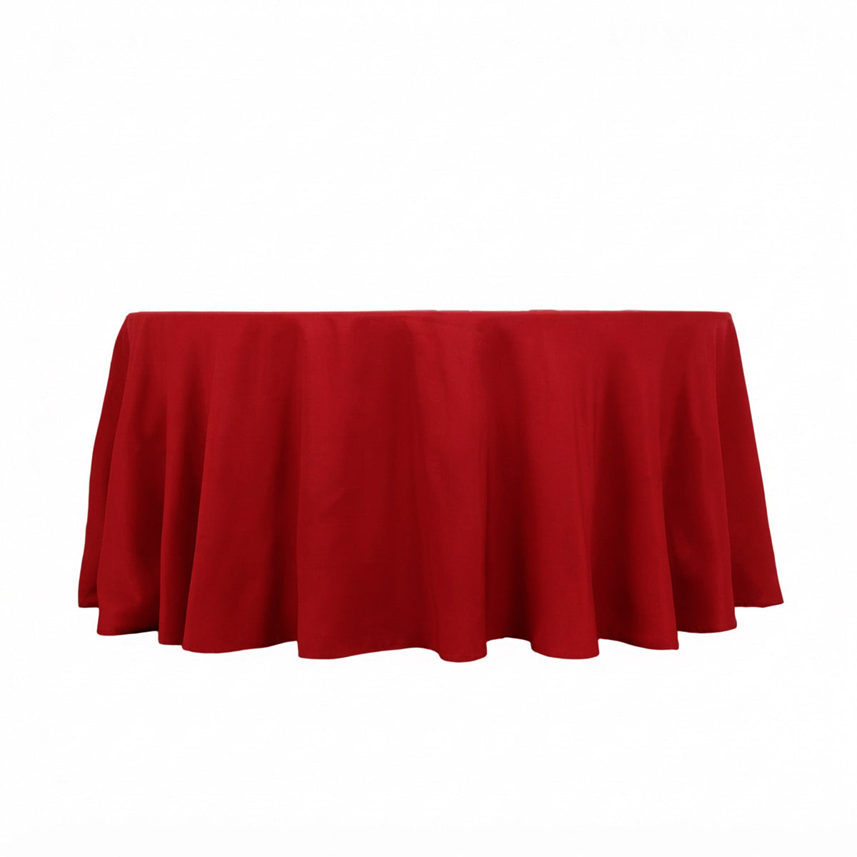 120" Wine Seamless Premium Polyester Round Tablecloth - 220GSM for 5 Foot Table With Floor-Length Dr