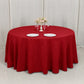 120" Wine Seamless Premium Polyester Round Tablecloth - 220GSM for 5 Foot Table With Floor-Length Dr