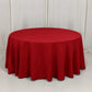 120" Wine Seamless Premium Polyester Round Tablecloth - 220GSM for 5 Foot Table With Floor-Length Dr