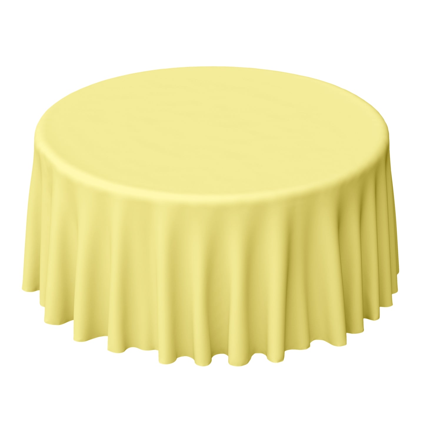 Polyester Round Tablecloth in Yellow 120 Inch