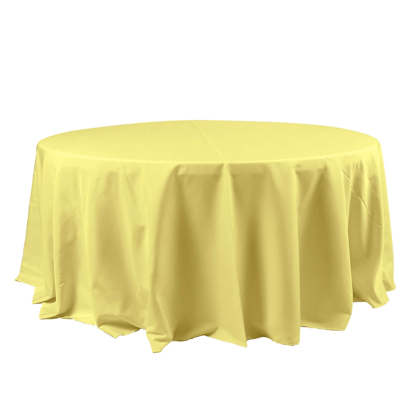 Polyester Round Tablecloth in Yellow 120 Inch