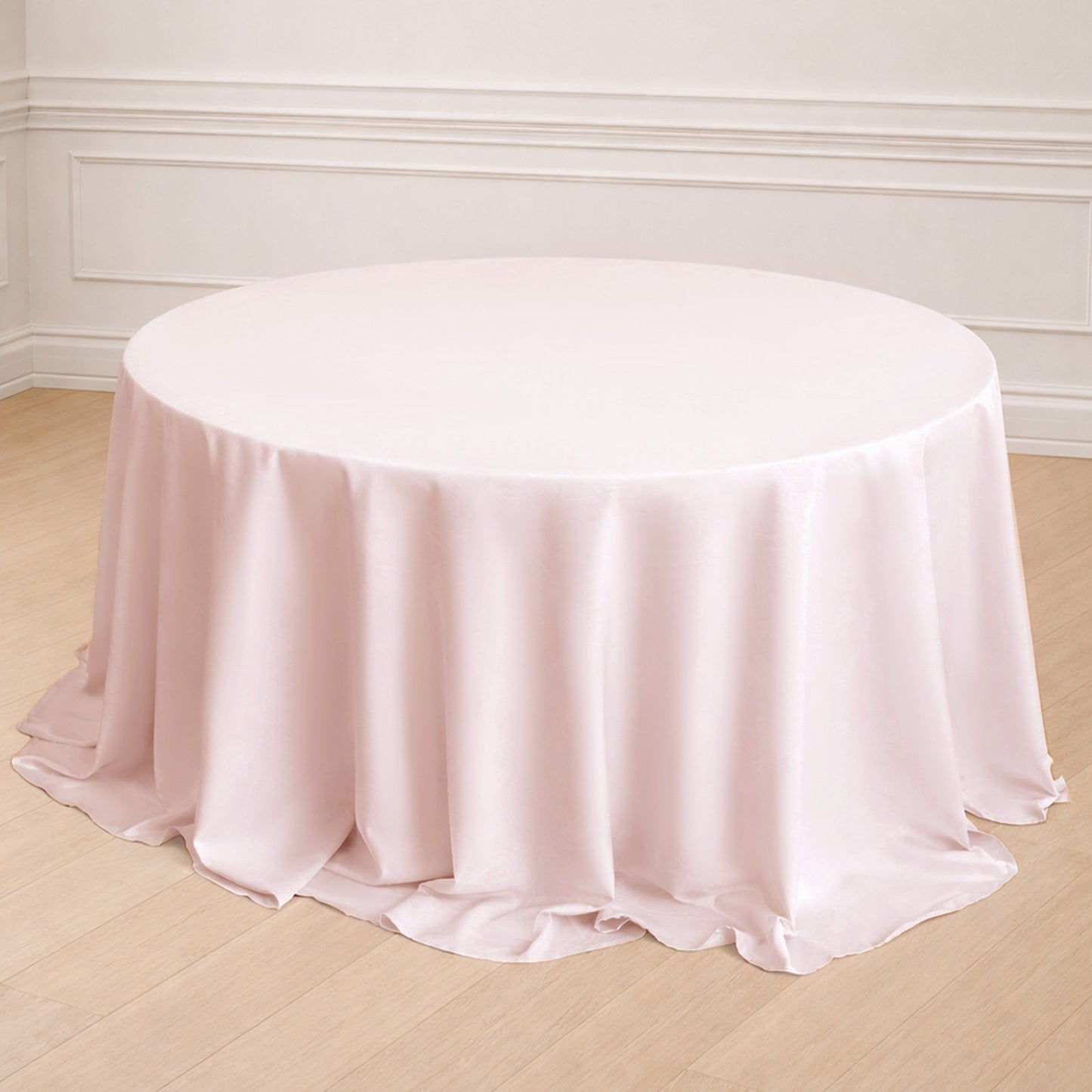 132" Blush Seamless Polyester Round Tablecloth