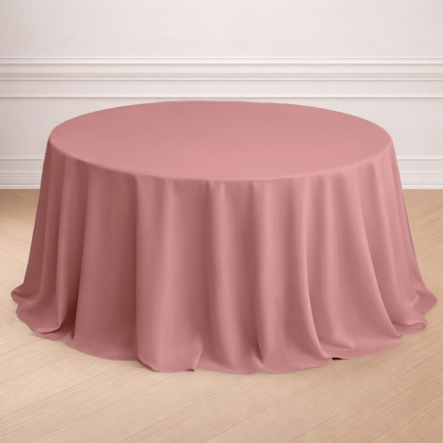 132" Dusty Rose Seamless Polyester Round Tablecloth