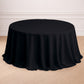 132" Black Seamless Polyester Round Tablecloth