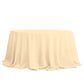 Round Beige Seamless Polyester Tablecloth 132 Inch