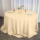 Round Seamless Polyester Tablecloth 132 Inch in Beige Color