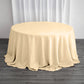 132" Beige Seamless Polyester Round Tablecloth