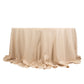 132" Beige Seamless Premium Polyester Round Tablecloth - 220GSM