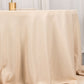 132" Beige Seamless Premium Polyester Round Tablecloth - 220GSM