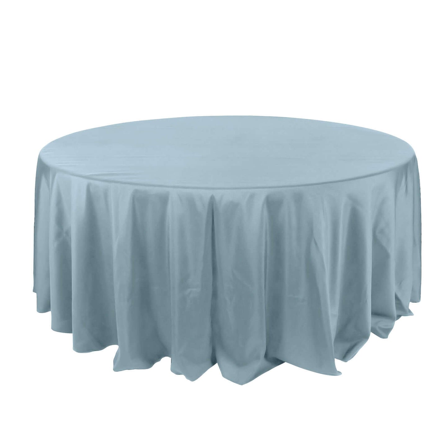 132 Inch Dusty Blue Round Seamless Polyester Tablecloth