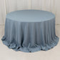 132" Dusty Blue Seamless Premium Polyester Round Tablecloth - 220GSM for 6 Foot Table With Floor-Length Drop