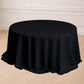 132" Black Seamless Polyester Round Tablecloth