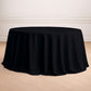 132" Black Seamless Polyester Round Tablecloth