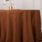 132" Cinnamon Brown Seamless Polyester Round Tablecloth