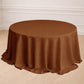 132" Cinnamon Brown Seamless Polyester Round Tablecloth