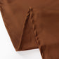 132" Cinnamon Brown Seamless Polyester Round Tablecloth