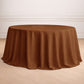 132" Cinnamon Brown Seamless Polyester Round Tablecloth