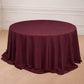 132Inch Burgundy Seamless Polyester Round Tablecloth