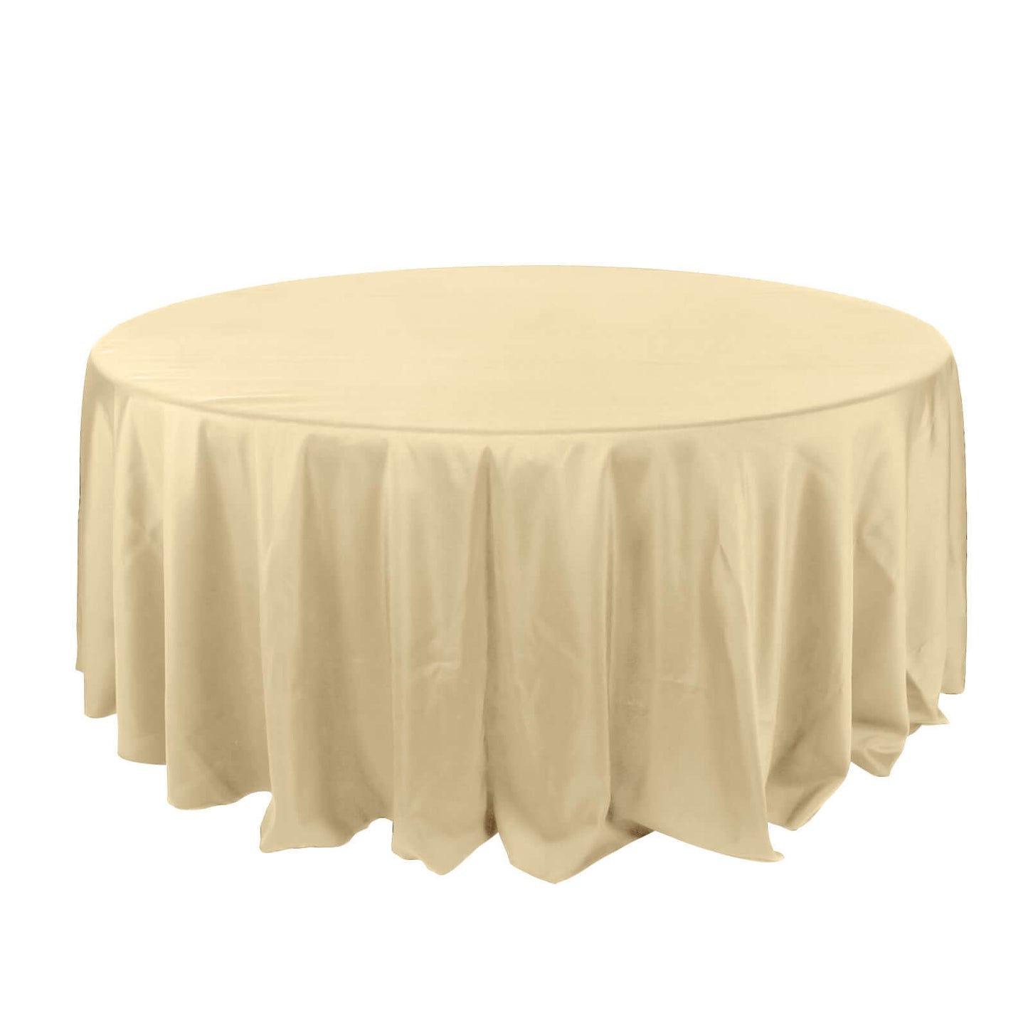 132 Inch Polyester Round Tablecloth in Champagne Seamless