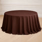 132Inch Chocolate Seamless Polyester Round Tablecloth