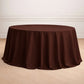 132Inch Chocolate Seamless Polyester Round Tablecloth